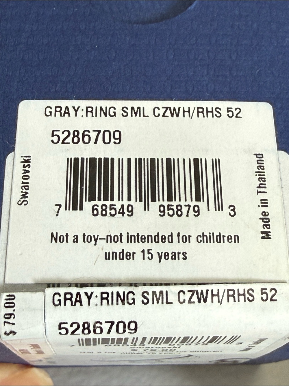 NWT Swarovski Crystal Open Wrap Ring Size 52 US 5.75 Box & Tag - Picture 9 of 10